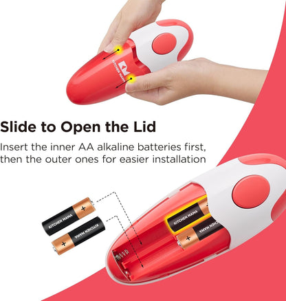 Auto Electric Can Opener, Red | Automatic, Hands Free, Smooth Edge, Food-Safe, Battery Operated5