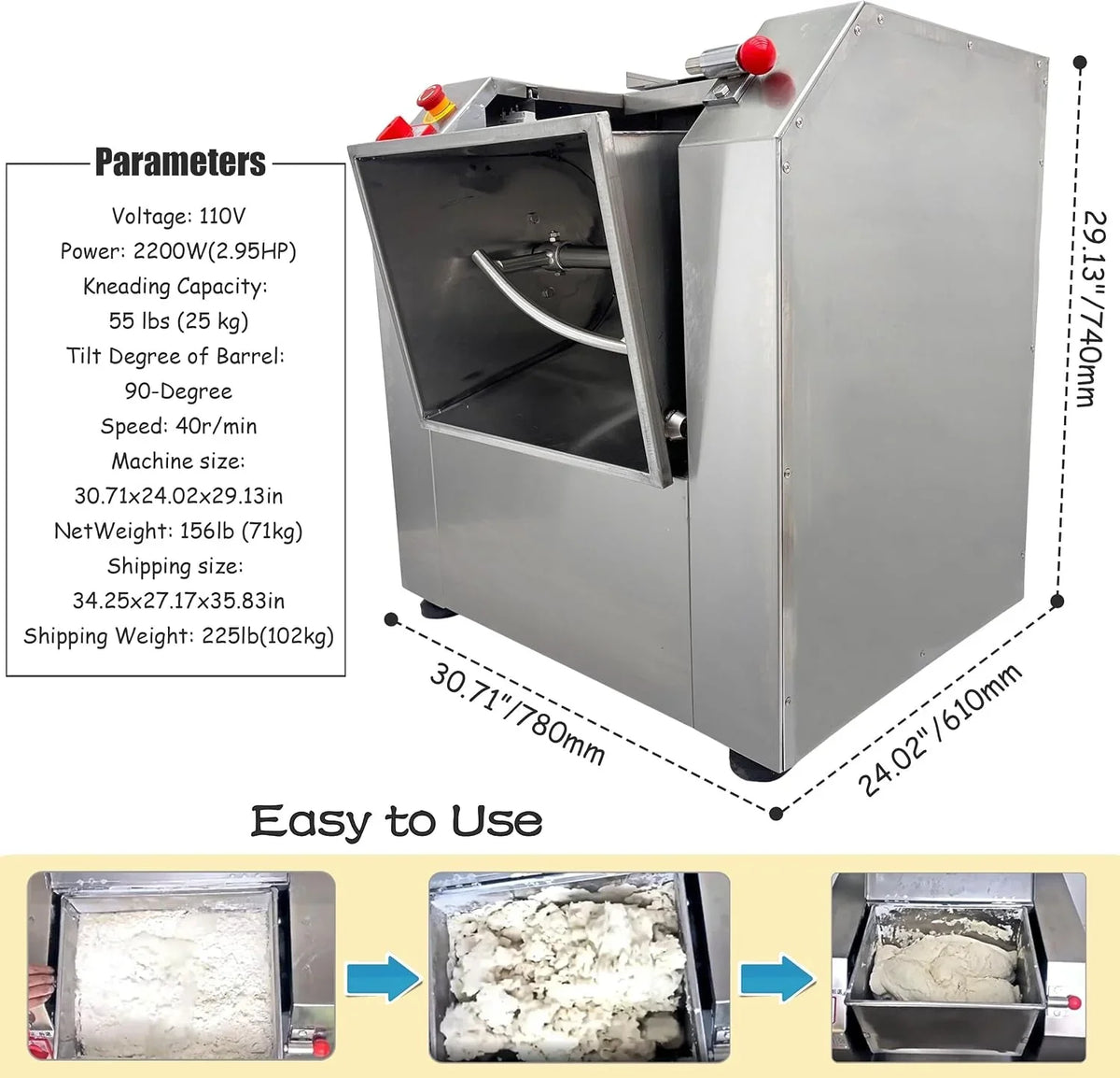 110v-commercial-dough-mixer-machine-25-kg-kneading-capacity-electric-food-mixer-flour-mixer-2200w-2-95hp-for-dough-mixing-kneading