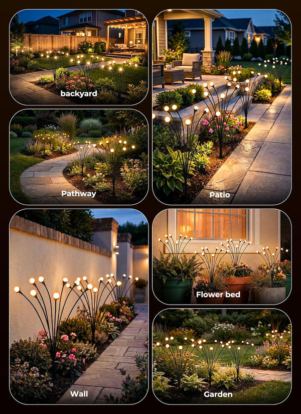 Solar Lights Outdoor,4Pack 32LED Solar Garden Lights Warm White4