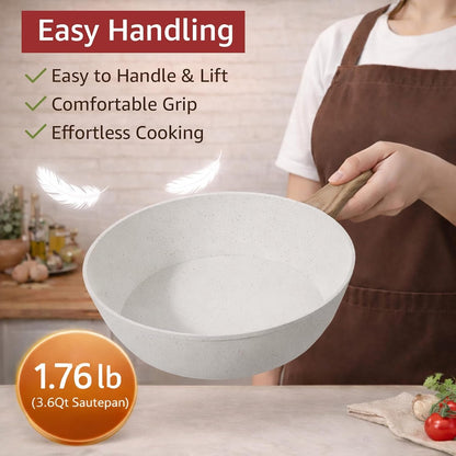 24Pcs Pots and Pans Set Non Stick,Ceramic Cookware Set with Titanium-Reinforced Nonstick Coating,Long-Lasting,Pfas-Free,Induction Compatible,Full Kitchen Set with 3 Stock Pots for Family Cooking5