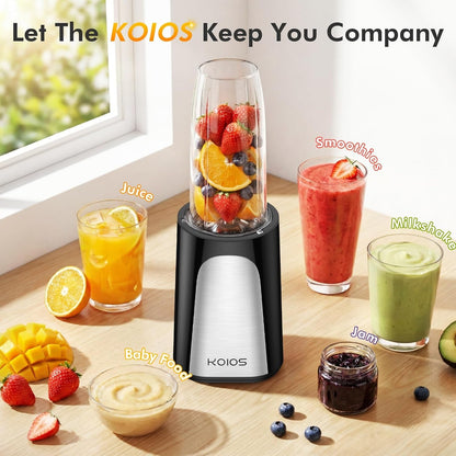 1000W Smoothie Blender, 15-In-1 Single Serve Set, Press-Twist Design | Personal Blender & Kitchen Countertop Smoothie Maker with 2X24Oz+17Oz Cup, Detachable 4-Blade, Frozen Drinks, Protein Shakes8