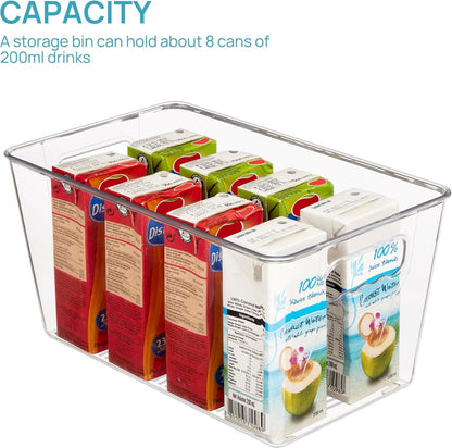6 Pack Clear Storage Bins, Pantry Cabinet Organizer Bins, Medium9