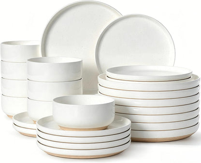 24-Piece Stoneware Dinnerware Set for 8, Plates and Bowls Set1