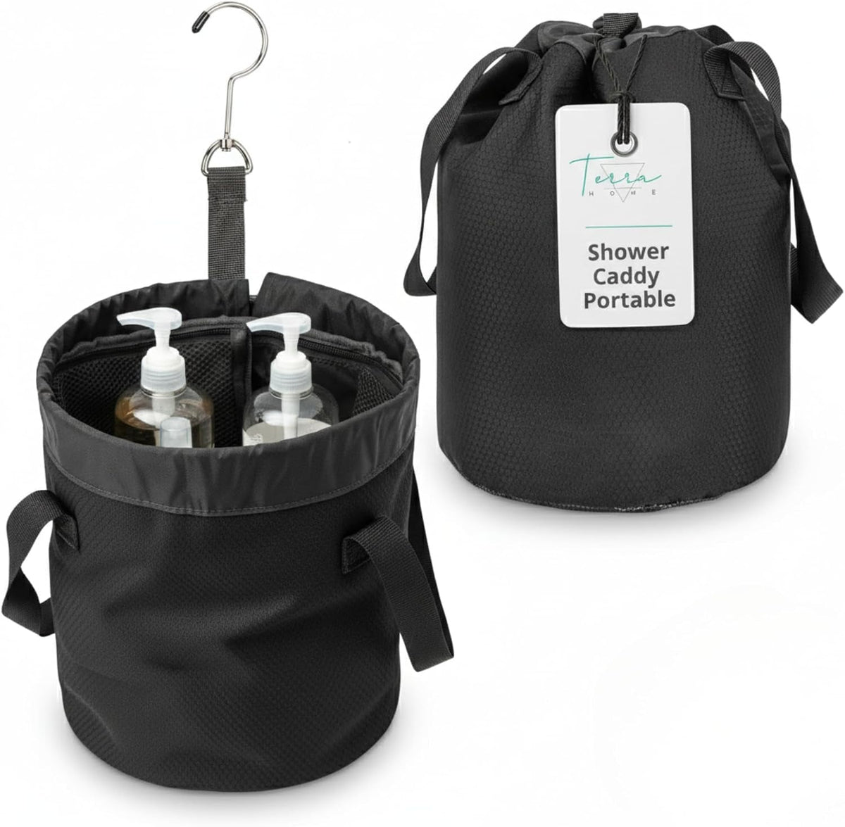 quick-dry-mesh-shower-caddy-for-college-dorms-lightweight-shower-caddy-mesh-with-drawstring-top-breathable-mesh-bottom-and-multiple-pockets-with-zippers-for-cruise-essentials-for-shower-black