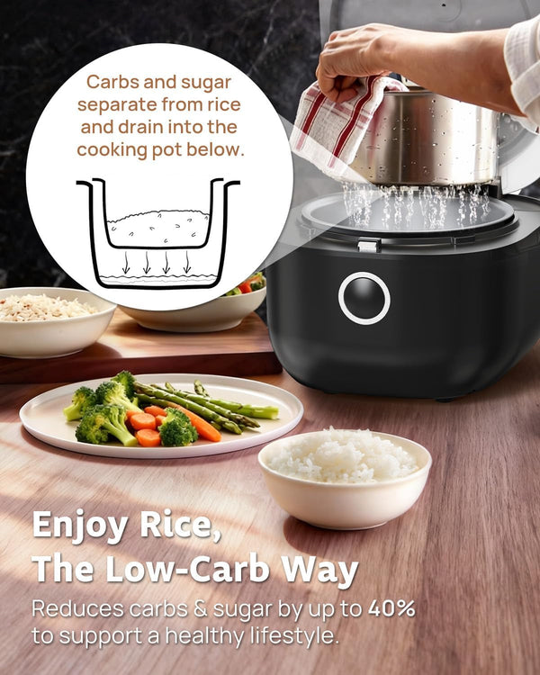Low Carb Rice Cooker 10 Cup Stainless Steel Inner Pot | Rice Cooker with Steamer Basket, Pfas-Free, Dishwasher Safe,24H Delay Timer, Auto Keep Warm Feature, for Big Kitchen4