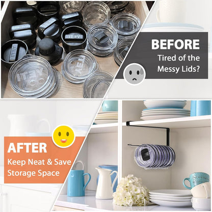 Tumbler Lid Organizer, Versatile Tumbler Lid Storage Holds 10 Lids, Black5