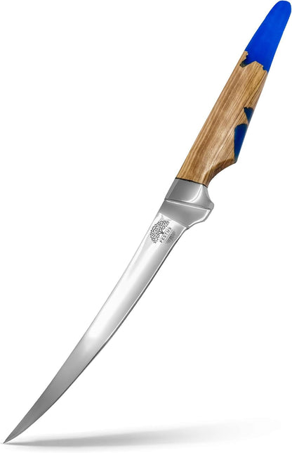 Filet Knife - 6-Inch Japanese Boning Knife | Hard D2 Steel Alloy Fish Fillet Knife | Professional Chef Poultry Knife | Sharp Blade with Ergonomic Wood and Epoxy Resin Handle1