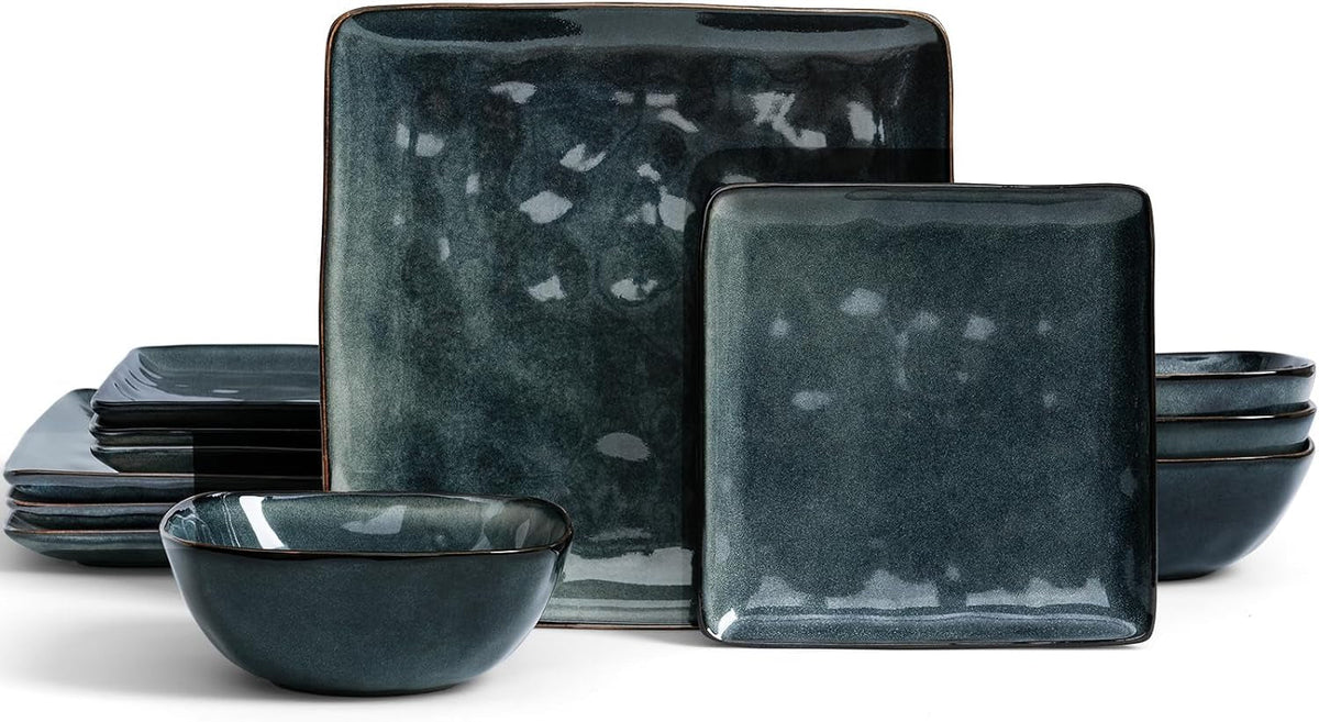 square-dinnerware-set-for-4-plates-and-bowls-deep-forest