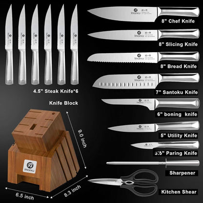 16-Piece High Carbon Japanese Stainless Steel Kitchen Knife Set7