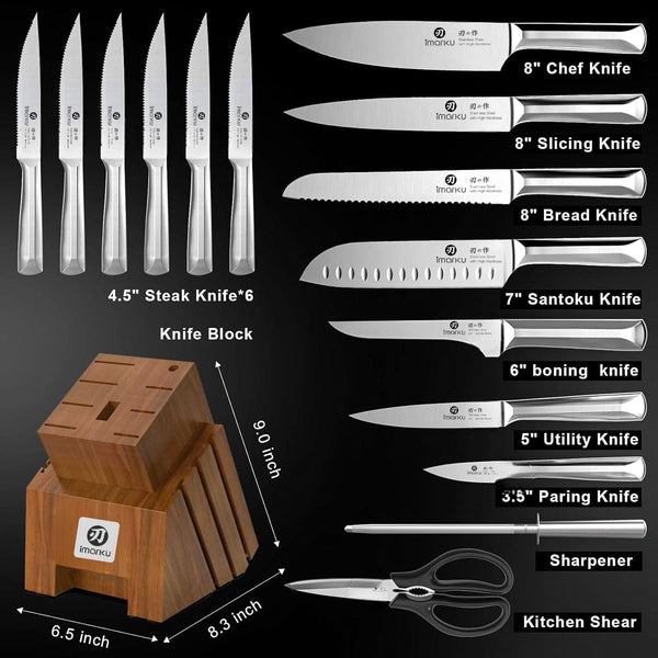 16-Piece High Carbon Japanese Stainless Steel Kitchen Knife Set7