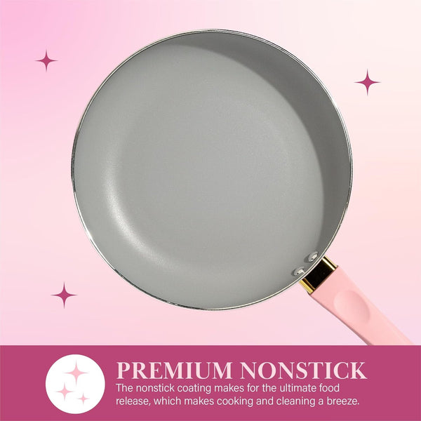 Epic Nonstick Pots and Pans Set, Multi-Layer Nonstick Coating, Tempered Glass Lids, Soft Touch, Stay Cool Handles, Made without PFOA, Dishwasher Safe Cookware Set, 12-Piece, Pink5