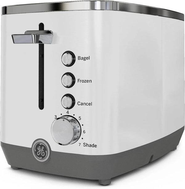 GE 2 Slice Toaster, Extra Wide Slots for Toasting Bagels, Breads, Waffles & More, 7 Adjustable Shade Settings, Removable Crumb Tray, Countertop Kitchen Essentials, 850 Watts, White8
