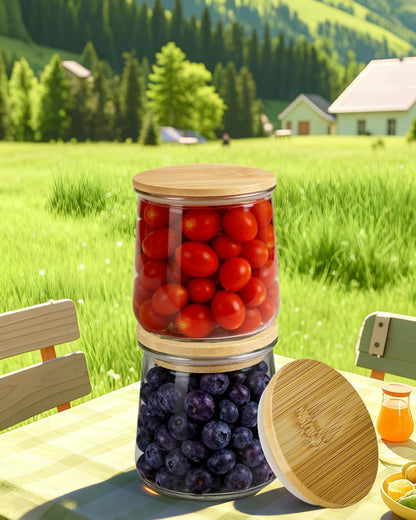 8 Pack Oui Yogurt Jar Lids with 8 Labels, Food-Grade Bamboo Lids for 5Oz Oui Yogurt Jars, Reusable Wooden Canning Covers Perfect for Oui Yogurt Bottle with Airtight Seal Ring(Jar Not Included)5
