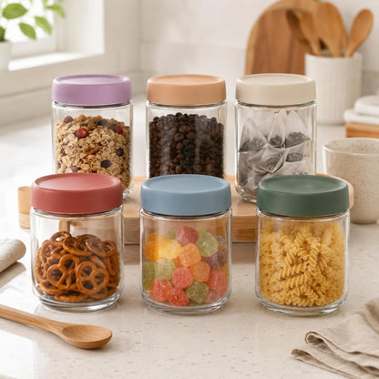 Overnight Oats Containers with Lids 16 Oz Glass Jars 6 Pack Glass Mason Jars with Airtight Lids, Perfect for Oats, Yogurt, Chia Pudding, Snack7