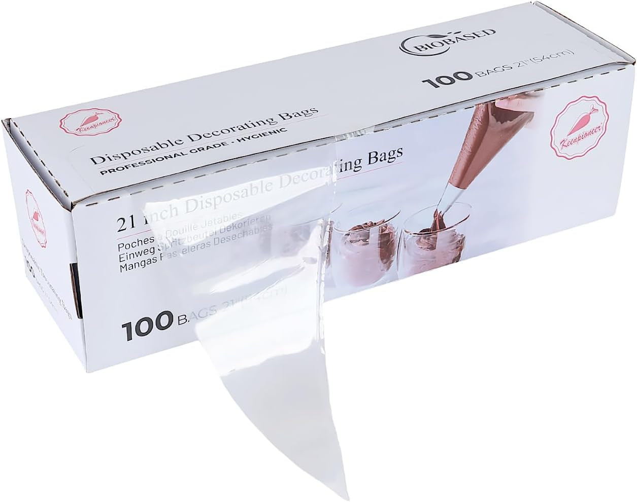 disposable-piping-bags-biobased-21-inch-clear-thick-cake-pastry-bags-pack-of-100-in-a-dispenser-box-professional-grade-for-chefs-and-home-bakers-packaging-may-vary