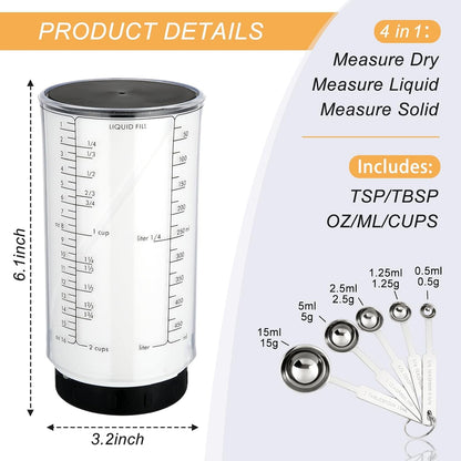 6 Pcs Adjustable Push up Measuring Cup Set 1 Measure Cup 5 Measure Spoon2