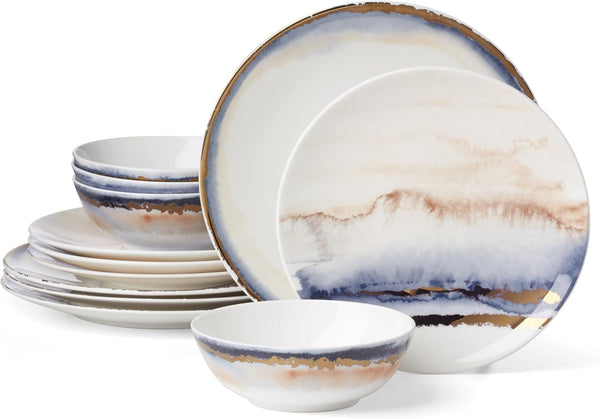 Summer Radiance Bone China 12-Piece Dinnerware Set for 41