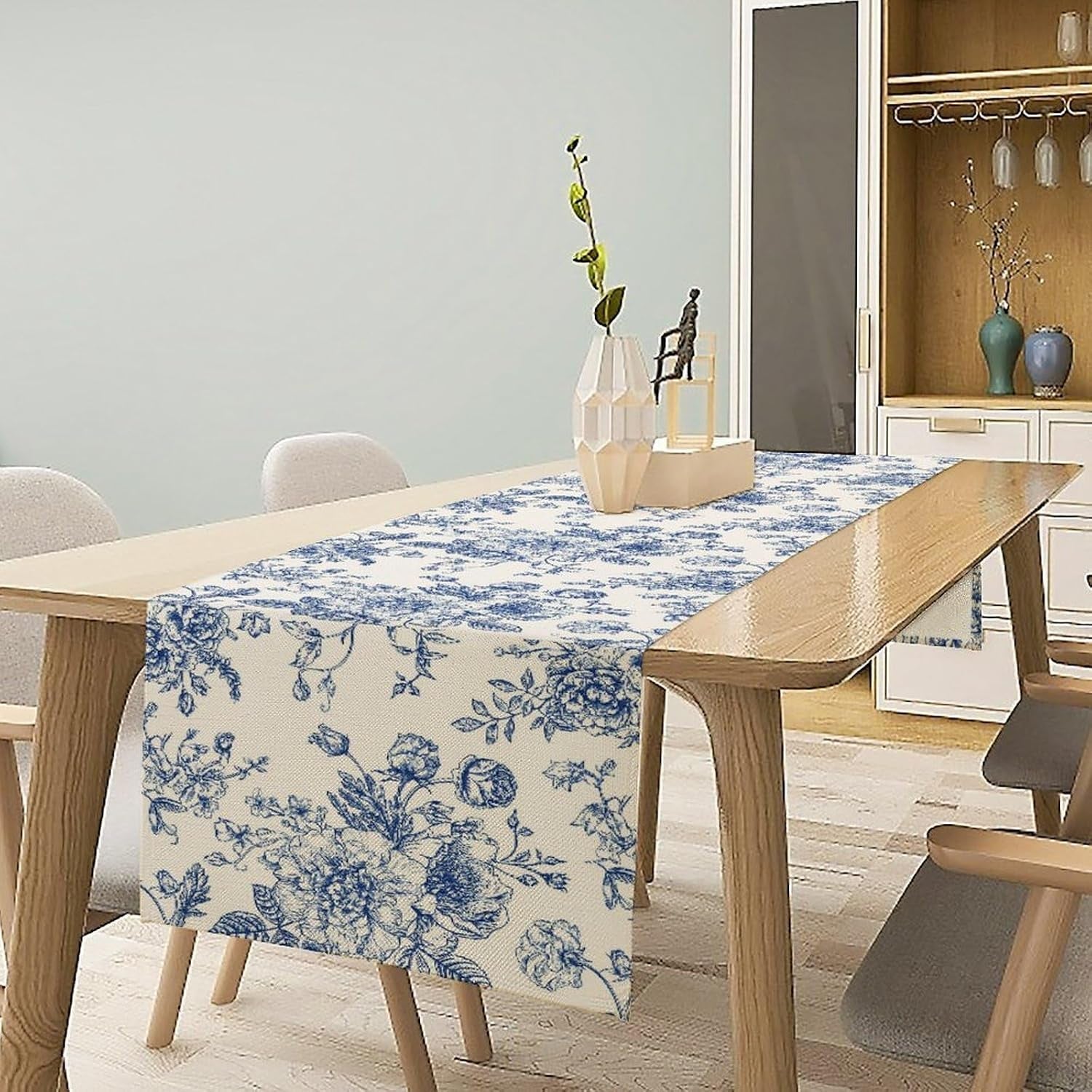 floral-table-runner-blue-flower-table-decoration-chinoiserie-dinner-table-decoration-for-home-living-room-kitchen-dining-room-party-indoor-outdoor-13x36in