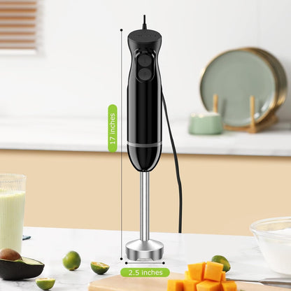 Immersion Hand Blender, Smoothie, Puree, Baby Food | Electric Handheld Mixer Portable Stick Mixer with Stainless Steel Blades for Soup, Emulsion Blender with 2 Mixing Speed8