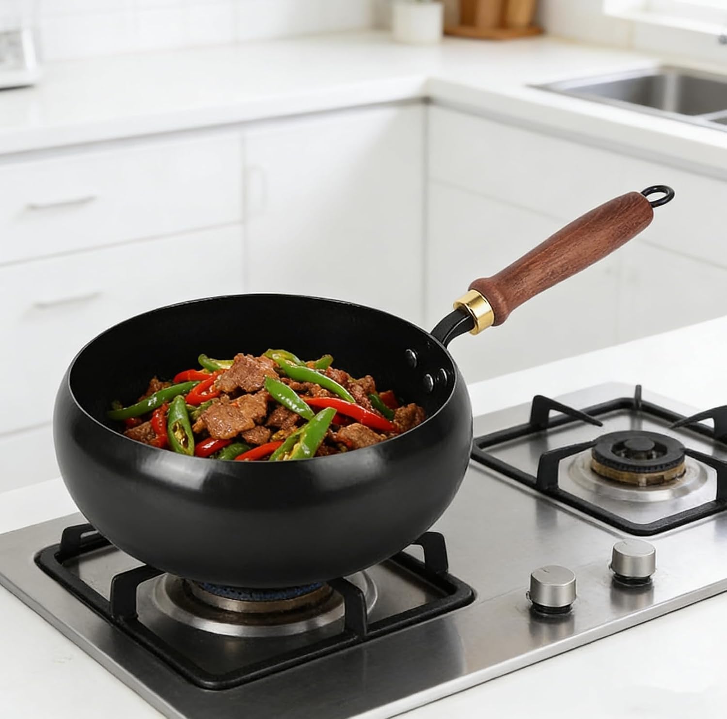 cast-iron-wok-hand-hammered-uncoated-thick-walled-fast-heating-stir-fry-pan-wooden-handle-for-gas-stove-induction-cooker-24-cm
