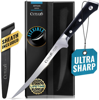 7" Fillet Knife for Fish & Meat and 6" Boning Knife – Razor Sharp, Flexible High Carbon German Steel, Full Tang Ergonomic Handle Design2