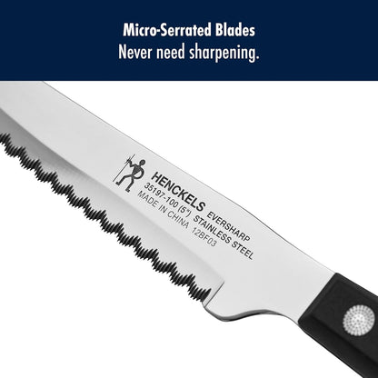 HENCKELS Razor-Sharp Steak Knives Set of 8, German Engineered | Informed by 100+ Years of Mastery. Dishwasher Safe. Stays Sharp with Micro Serrated Edges.4