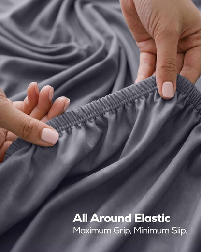 Queen Fitted Sheet, Ultra Soft Fits up to 15 Inch Deep Pocket, Grey5