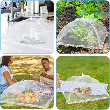 10 PACK Mesh Food Covers for outside for Picnic, Camping Supplies | Picnic Table Food Bowl Covers Outdoors Pop-Up Food Tents 2 Extra Large(40"X24") & 8 Large(17"X17") Bbqs Glamping Essentials8