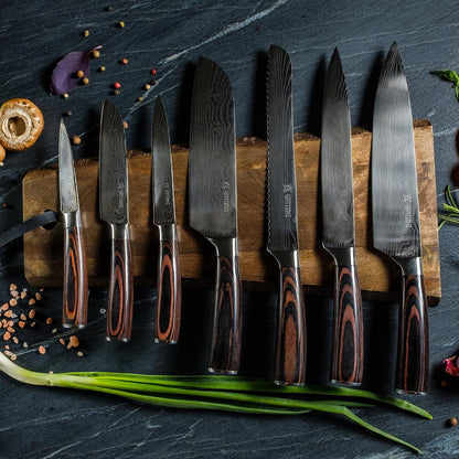 Yatoshi Professional Kitchen Knife Set, 15 Pieces, High Carbon Stainless Steel, Ergonomic Handle2