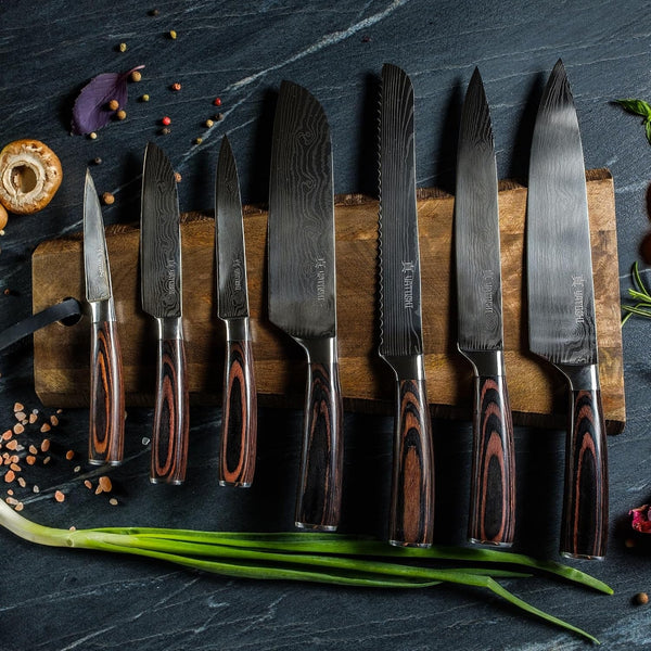 Yatoshi Professional Kitchen Knife Set, 15 Pieces, High Carbon Stainless Steel, Ergonomic Handle2