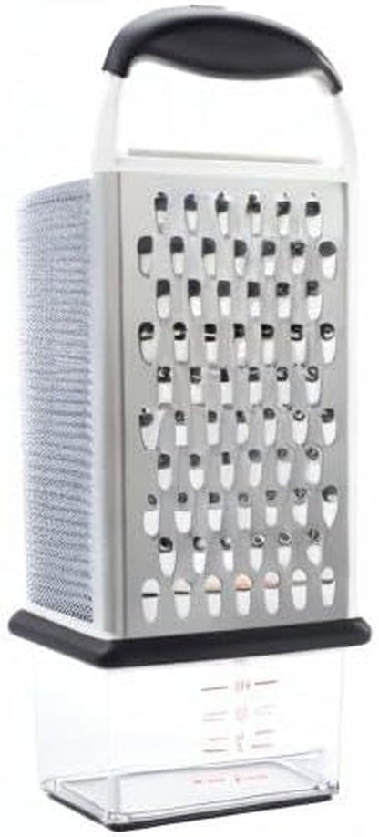 OXO Good Grips 4-Sided Box Grater for Cheese & Vegetables with Container | Stainless Steel Grating Surfaces, Non-Slip Handle, Detachable Container, Cheese, Vegetables, Zesting, Multi Purpose Grater8
