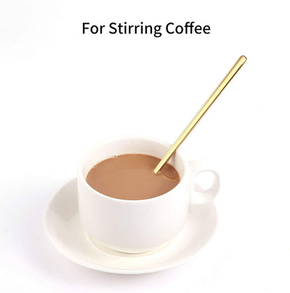4 PCS 6.7 Inches Coffee Spoons, Stirring Spoons, Tea Spoons Long Handle, Teaspoons, Gold Spoons, Ice Tea Spoons, Long Spoons for Stirring, Espresso Spoons Stainless Steel3