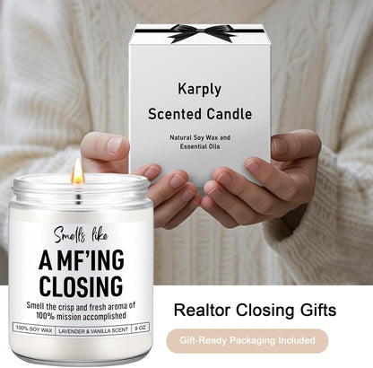 Scented Candle, Funny Realtor Gifts for Women, Men, Clients, Real Estate Agent Supplies, Appreciation, Thank You, Christmas, Gifts for Realtors at Closing, Real Estate Broker, Salesperson2