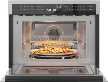 24 Inch Built-In Oven and Microwave Combination with Broil and Convection Heating, Soft Close Door, 1000 Watt Power with NEMA 5-20P Plug, Stainless Steel Finish, Touch Control LCD Display8
