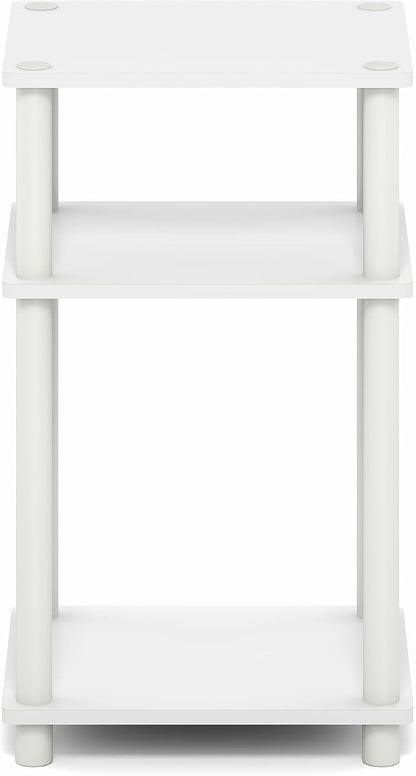 Turn-N-Tube 3-Tier Toolless Side Table, Compact, White | Narrow, Open Shelf End Table, Night Stand, Bedside Table, for Small Spaces, Living Room, Bedroom8