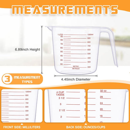 12 Pcs 4 Cup/32 Oz Plastic Measuring Cups with Handle4