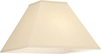Reva Large Beige Linen Tapered Square Lamp Shade 6X16X10 (Spider) | 6" Top X 16" Bottom X 10" High X 12" Slant Replacement for Table Lamps Pre-Assembled Harp + Finial3