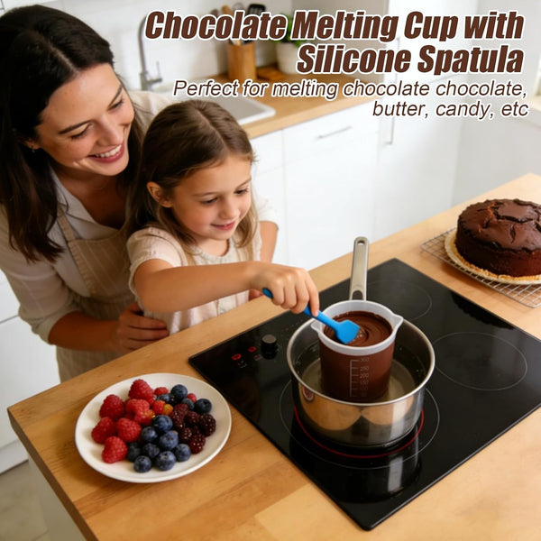 Silicone Chocolate Melting Cup Set with Jar Spatulas, Heat-Resistant3
