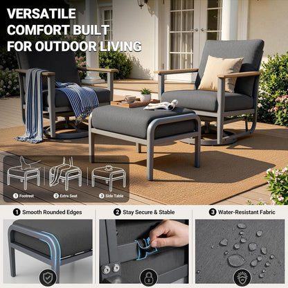 Aluminum Outdoor Patio Furniture Set with 5.1-Inch Cushions7