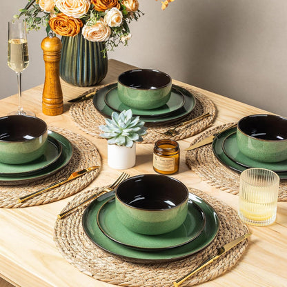 Ceramic Dinnerware Sets for 8,24-Pcs Porcelain Plates and Bowls Set6