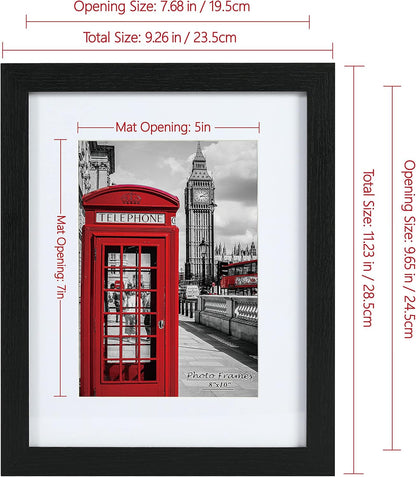 8X10 Picture Frame Set of 6,Wall or Tabletop Display,Black Woodgrain6