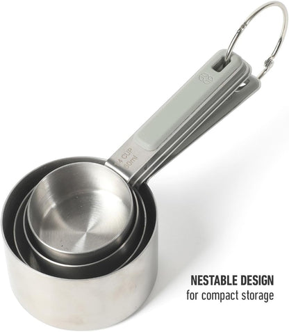 Calphalon Prime Measuring Cups, 4-Piece Stainless Steel Measuring Cup Set with Taupe Silicone Handles, Accurate Kitchen Measuring Tools for Dry & Liquid Ingredients5