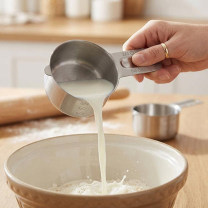 2 PCS Stainless Steel Metal Measuring Cups, 3/4 Cup5