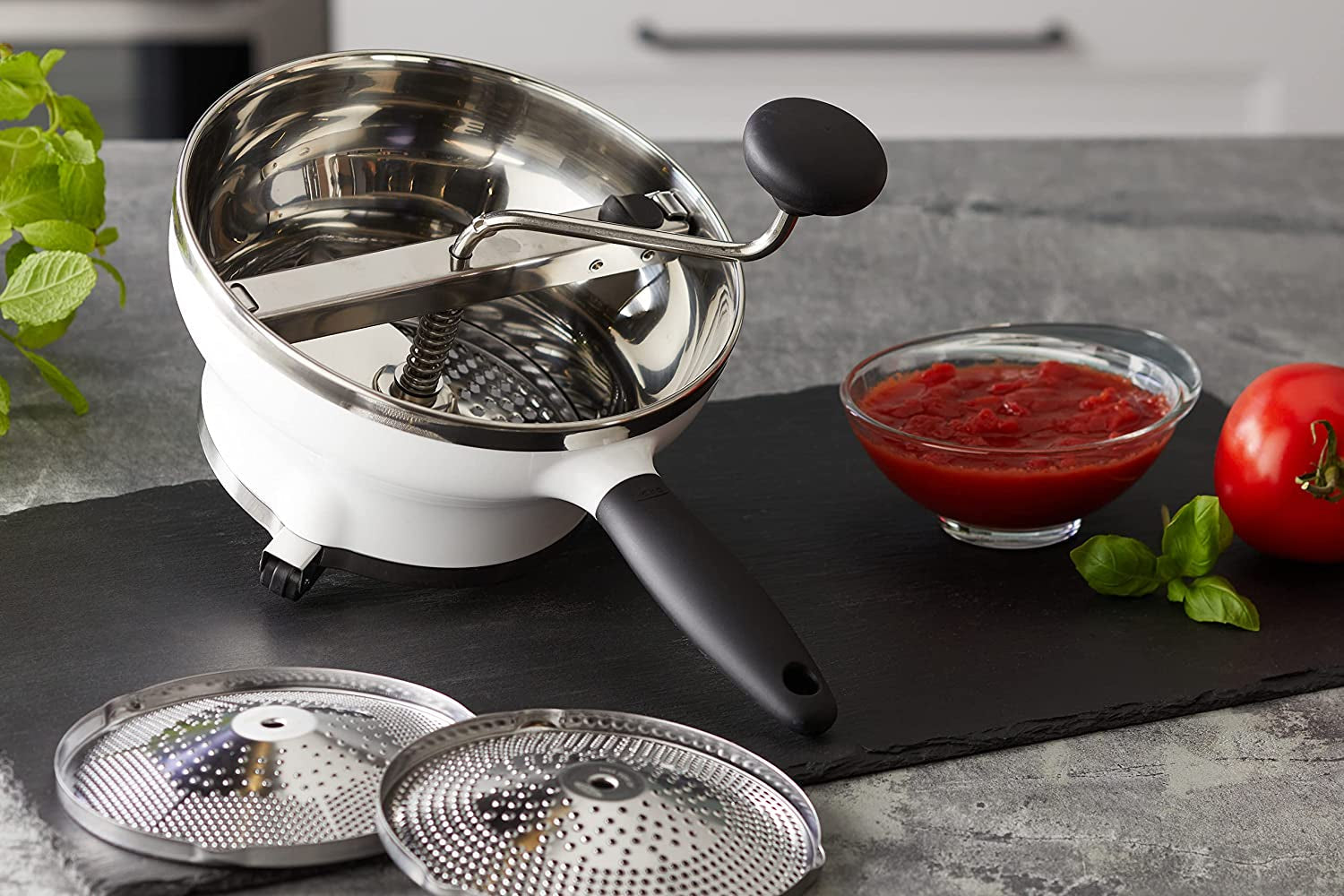 oxo-good-grips-stainless-steel-food-mill-for-purees-2-3-qt-capacity-three-grinding-disks-for-different-textures-non-slip-legs-ideal-for-purees-and-sauces-dishwasher-safe