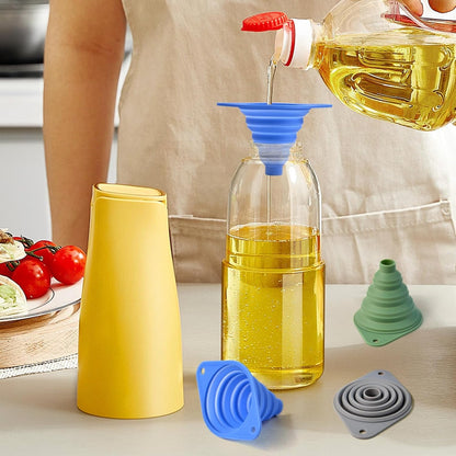 Kitchen Funnel Set 3 Pack,Funnels for Kitchen Use Filling Bottles,Silicone Funnel Collapsible,Small Funnels for Filling Small Bottles4