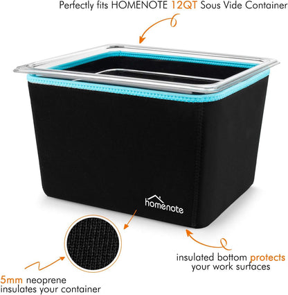 Sous Vide Container 12 Quart with Lid, Rack, Sleeve and Cookbook | Bpa-Free Complete Kit Includes Rack, Insulated Sleeve and Recipe Booklet; Compatible with Anova and Most Sous Vide Cookers.5