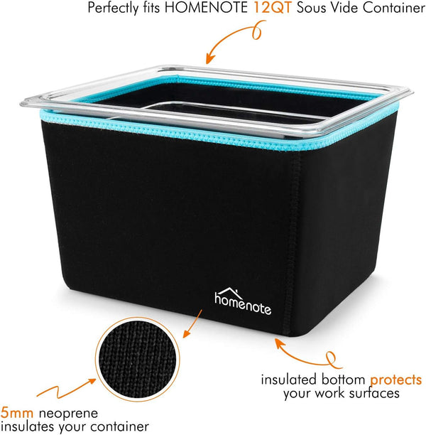 Sous Vide Container 12 Quart with Lid, Rack, Sleeve and Cookbook | Bpa-Free Complete Kit Includes Rack, Insulated Sleeve and Recipe Booklet; Compatible with Anova and Most Sous Vide Cookers.5
