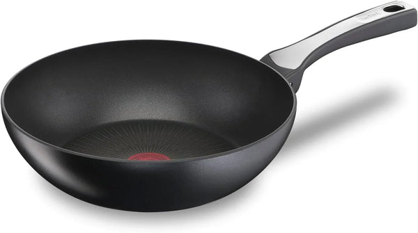 Tefal Unlimited On, Premium Cookware, 28 Cm Wok Pan, Uk'S Longest Lasting Non-Stick, Frying Pan, Heat Indicator, Induction Hob Compatible, Dishwasher Safe, Aluminium, Black, G25919AZ1