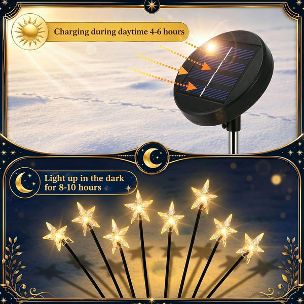 4 Pack Solar Christmas Star Stake Lights, 8 Modes Swaying Outdoor3