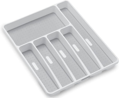 Classic 6 Compartment Silverware Tray, White1